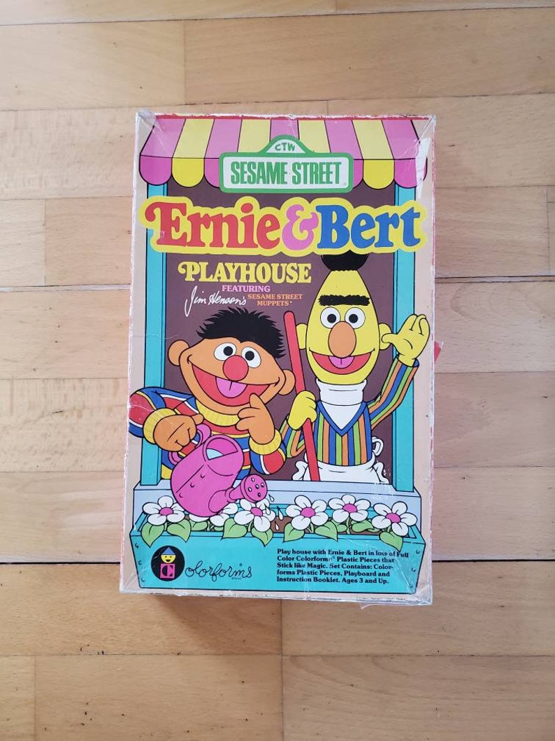 Vintage 80s Sesame Street Colorforms: Bert & Ernie Playhouse, 25 Pieces ...