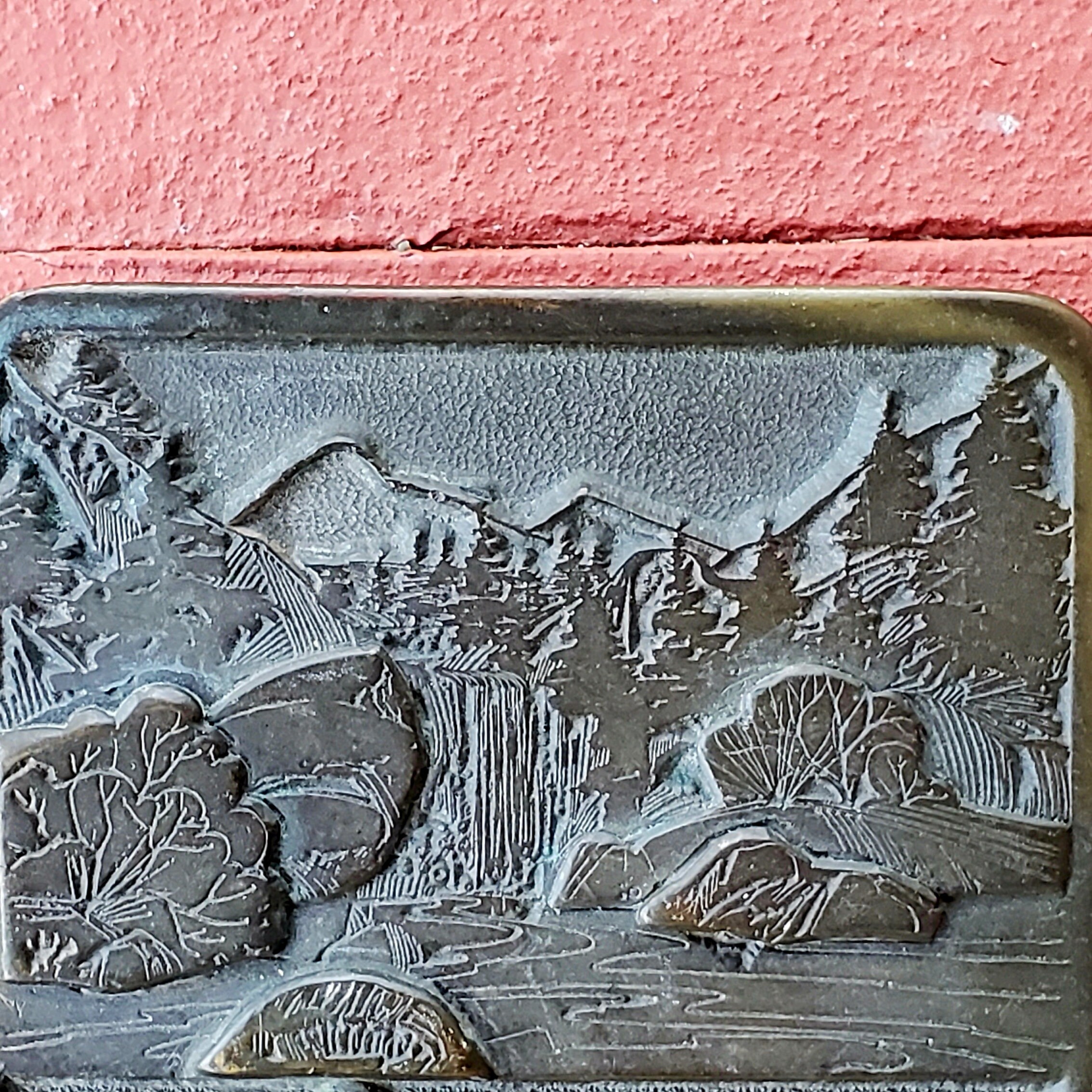 Vintage 1976 Adezy belt buckle - God's Country River