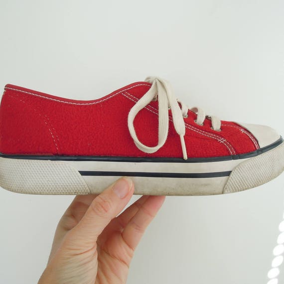 Tommy Hilfiger Red Fleece Platform Sneakers rare … - image 7