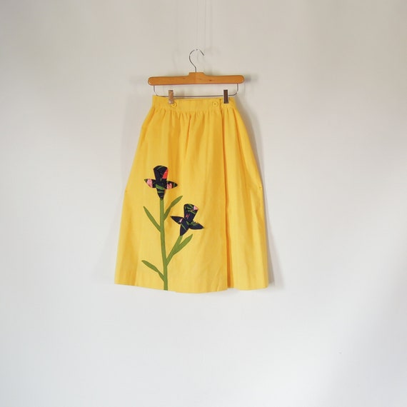 1970s Yellow Sheer Swiss Dot Floral Long-Sleeve Wrap