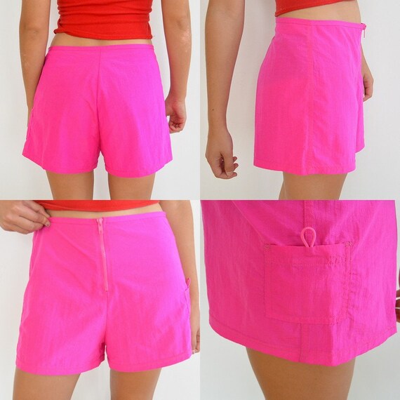 Hot Pink Fuschia Nylon Beach Shorts Surfer Shorts… - image 3