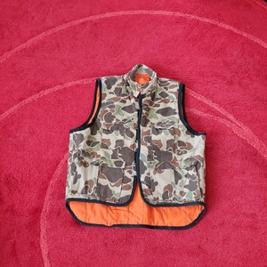 Reversible Camouflage Hunting Vest: Blaze Orange, Boxy Fit (Men&#39;s Medium)