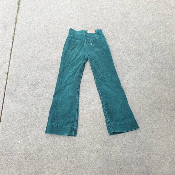 Kids Levi's green corduroy 70's vintage flare size