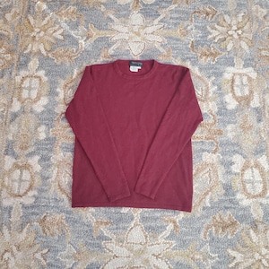 Cashmere Sweater crew neck maroon color women's small Country Shop 90's vintage nice condition Dark color pull over 100% cashmere