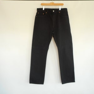 Men&#39;s black Levi&#39;s jeans 38/33 Levi&#39;s 505 90&#39;s vintage jeans Jet black regular fit straight leg Vintage levi&#39;s jeans