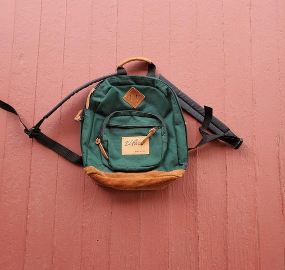 Small sized vintage backpack leather bottom El Paso brand View 6