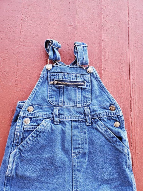 Baby short denim bib size 18 Months overalls snap… - image 5