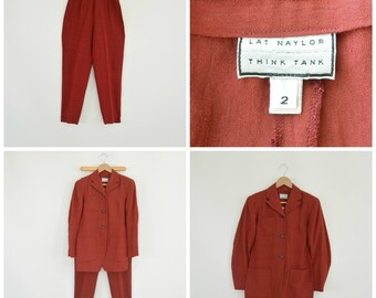 Lat Naylor Think Tank Linen Pant Suit High End Designer