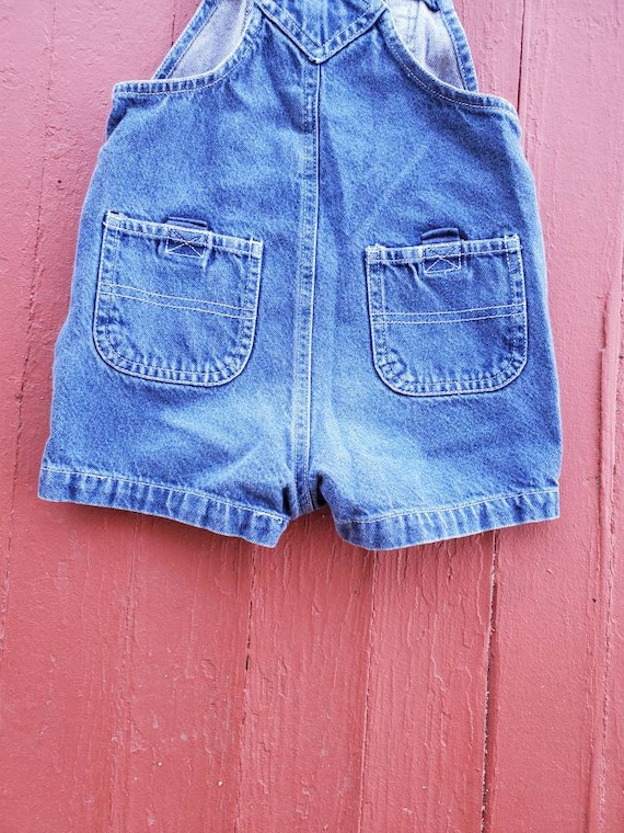 Baby short denim bib size 18 Months overalls snap… - image 4