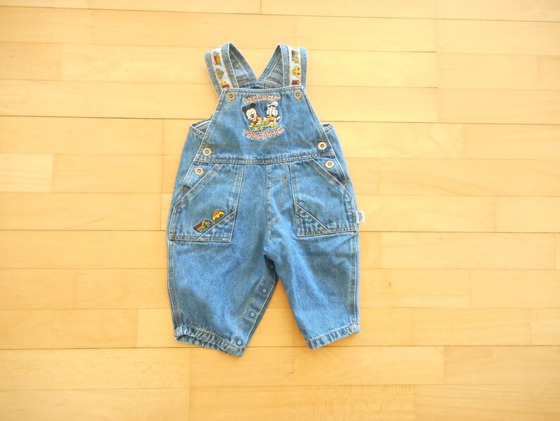 Baby Mickey Mouse Denim Bib Overalls 6 