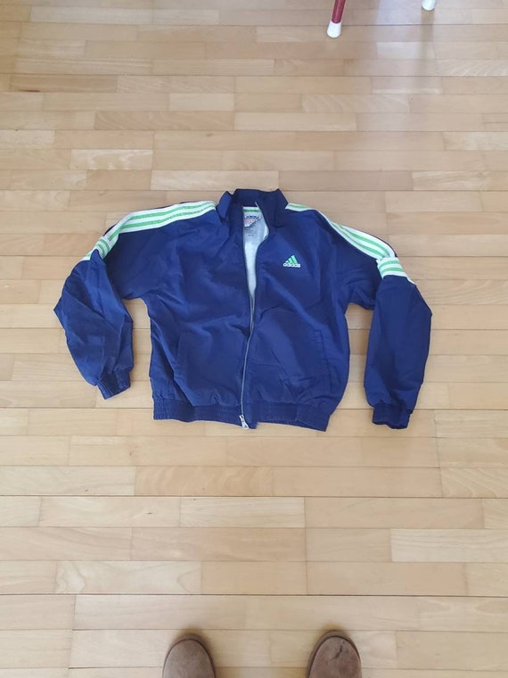 Lined Adidas nylon jacket front zip 90's vintage … - image 2