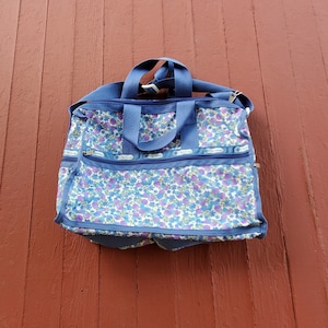 Le Sportsac Essential Function Patchwork Backpack Blue White Floral Zip Pockets Le SportSac Blue Bags & Handbags for Women for sale | eBay main image 4