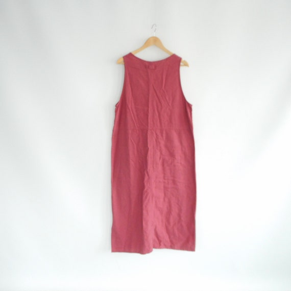 Linen Maxi Dress 90's Sleeveless Long Shift Dress… - image 3