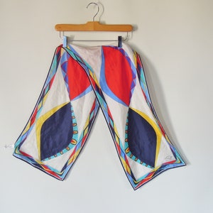 Oscar De La Renta 100% Silk Scarf art Deco Mid Century Abstract Print 53" x 11" Oscar by Oscar de La Renta