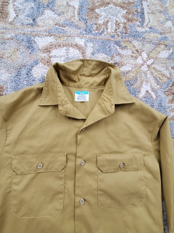 Vintage Big Mac Work Shirt: Mustard Pea Green Oxford, Men's