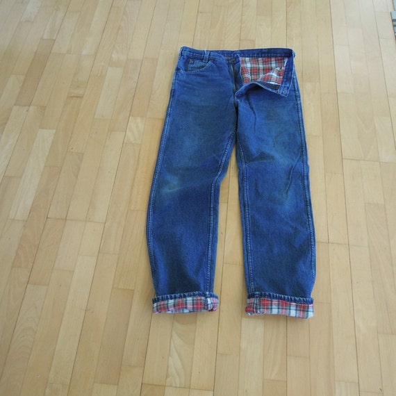 Oshkosh Flannel Plaid Lined Jeans Men's Vintage 80's Talon Zipper Flannel  Jeans Size 34 34 Cabin Hiking Camping Warm Lined Vintage -  Hong Kong