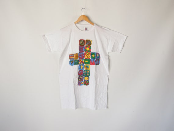 Colorful Cross Sleeping Shirt Dorm Shirt Pop Art … - image 1