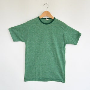 Vintage Ring Neck T-Shirt Men&#39;s XS Athletic Fit Short Sleeve Tee Statford Heathered Green 1970&#39;s Vintage