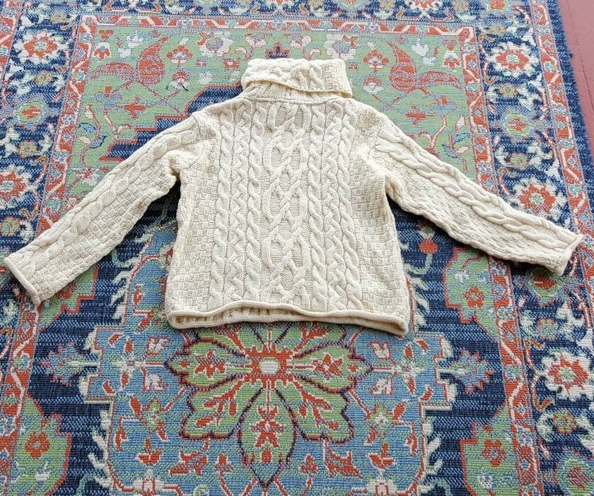 Ines Crafts Irish Sweater Merino Wool Size Medium Loose Tall Turtle Neck  Cable Knit off White Cream Color Irish Knit Non Itch Pull Over -   Australia