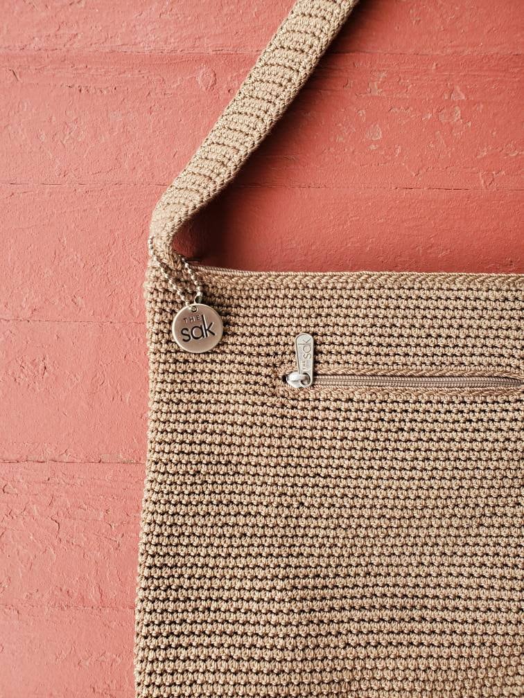 Vintage the Sak Crocheted Shoulder Bag - Tan Nylon Lined Purse - Etsy