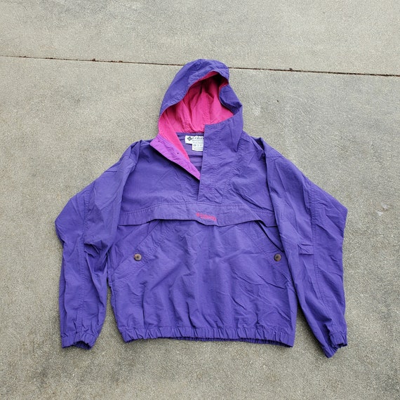 Vintage Columbia Purple Anorak Jacket: 80s/90s Hooded Pullover - Etsy