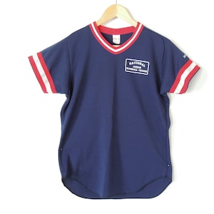 Youth baseball jersey name &quot;Buck&quot; Youth size XL women&#39;s Small men&#39;s XS National Junior baseball League Wilson Brand Navy  number 20