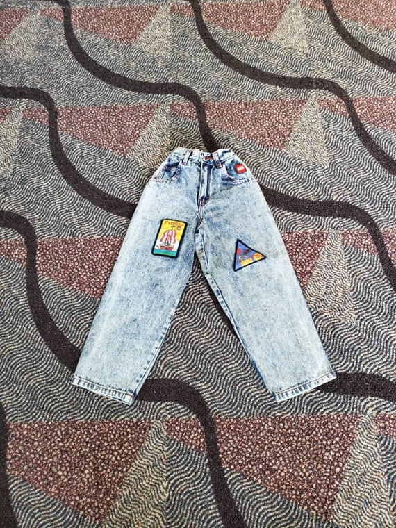 Lego Maniac acid wash kids' jeans 90's vintage ra… - image 1