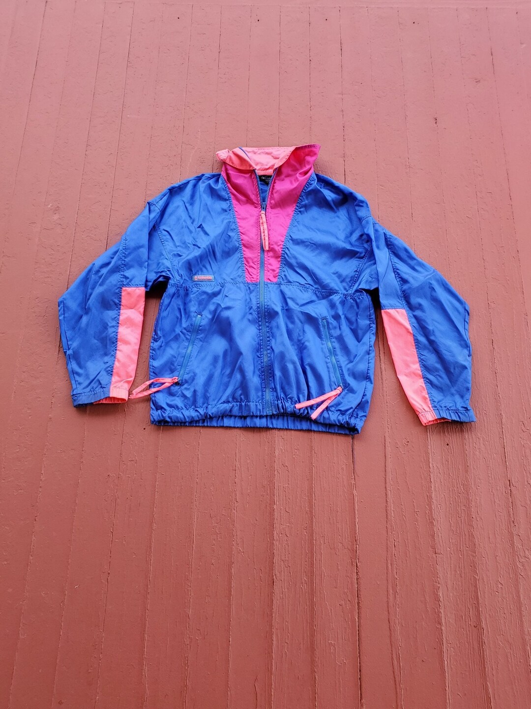 Columbia Nylon Jacket Partial Zip Color Block Women's Medium Columbia Nylon Jacket Partial Zip Color Block Women's Medium
