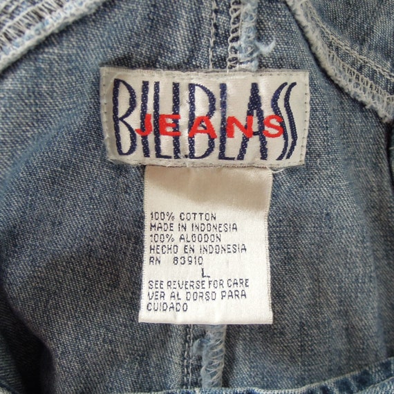 Short denim bib overalls Bill Blass size Large vi… - image 9