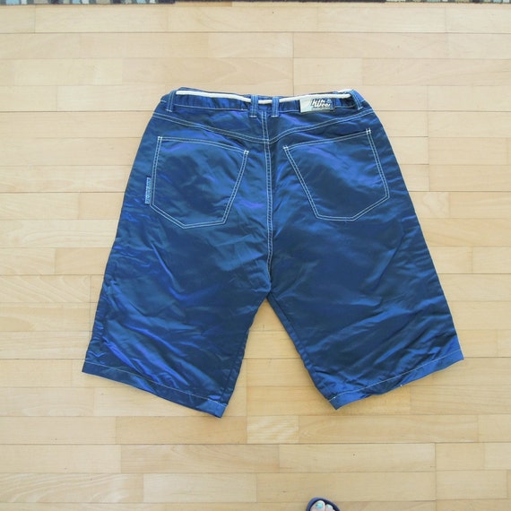 Vintage Kikwear Shiny Nylon Shorts: 90s Streetwear, XL 40 Waist