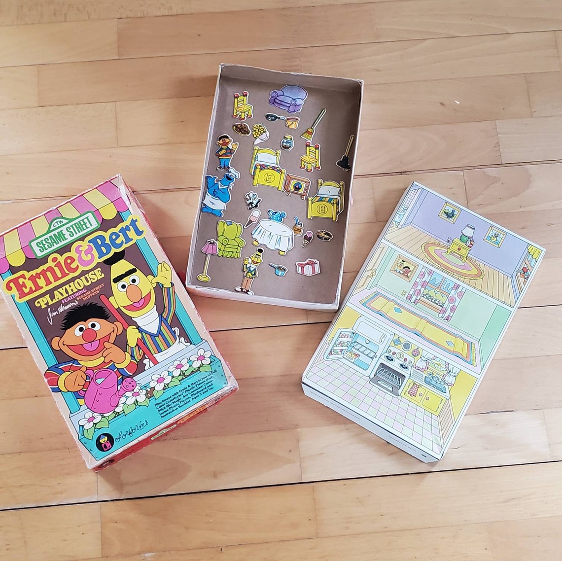 Vintage 80s Sesame Street Colorforms: Bert & Ernie Playhouse, 25 Pieces ...