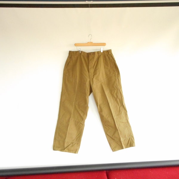 Bob Allen Hunting Pants vintage 60's talon Zipper Inside Cuff Detail Green Olive Color 40" waist 29.5" inseam Hunting Trousers
