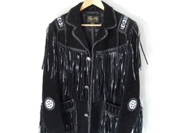 Beaded Fringe Scully Leather Jacket Men's 40 Amer… - image 8