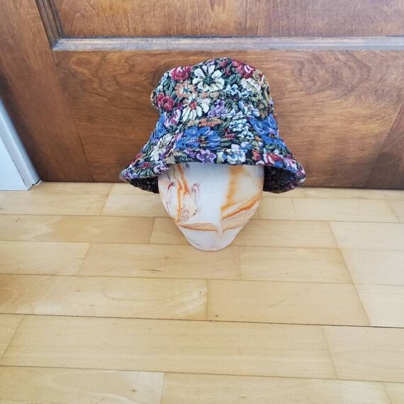 Floral Bucket Hat Women's S/m 90's 