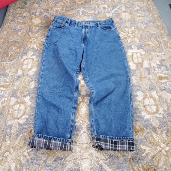 Carhartt  flannel lined jeans men's size 44x32 re… - image 10