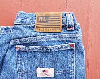 Vintage Polo Ralph Lauren Denim Carpenter Shorts - Teen Size 14 - Etsy