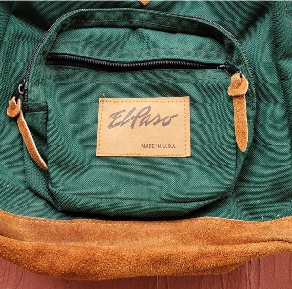 Small sized vintage backpack leather bottom El Paso brand View 3