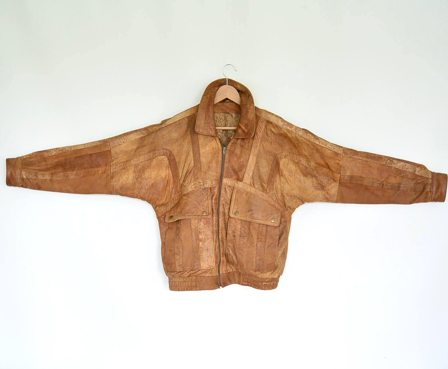 Vintage German Leather Bomber Jacket: 80s Aviator Style, Size L - Etsy
