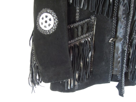 Beaded Fringe Scully Leather Jacket Men's 40 Amer… - image 5