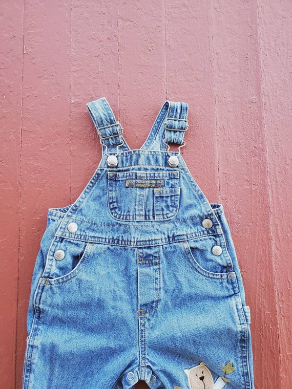 Gap baby overalls denim bib overalls Size 3-6 Mon… - image 7