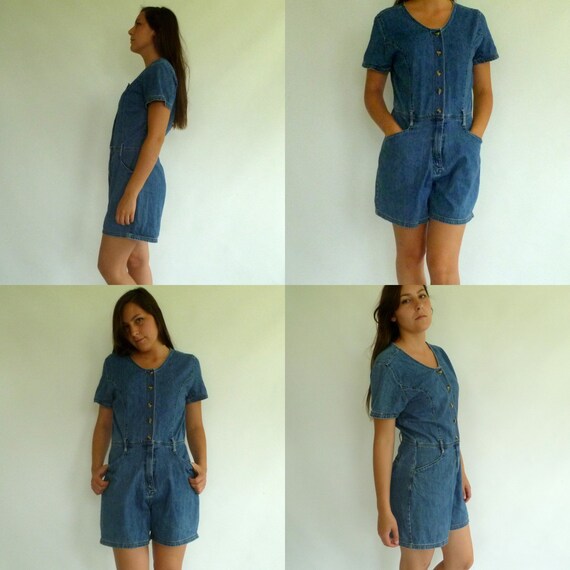 Vintage Denim Short Romper Gloria Vanderbilt