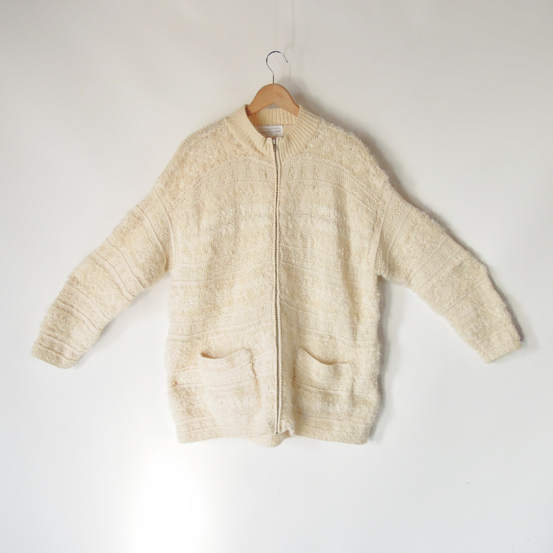 【数量限定】 Hand Sized Over Knit Sport York New Jones Zip Front Cardigan カーディガン