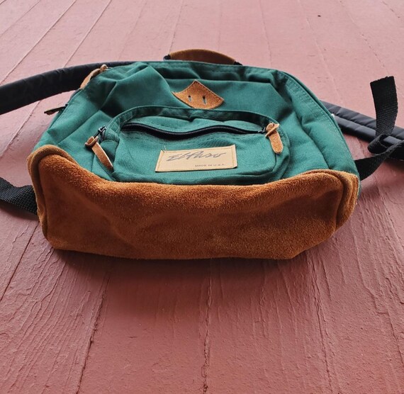 Small sized vintage backpack leather bottom El Paso brand View 2