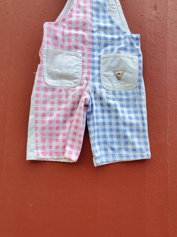 Palmetto's gingham overalls girl's size 7 80's vi… - image 5