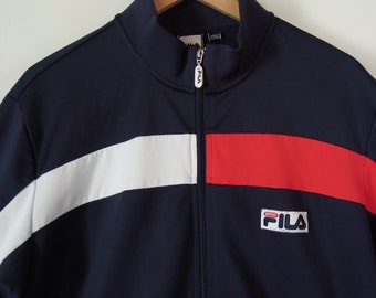 FILA 90年代　track jacket VINTAGE Fila Jacket Men XL Black Bomber Track Coat