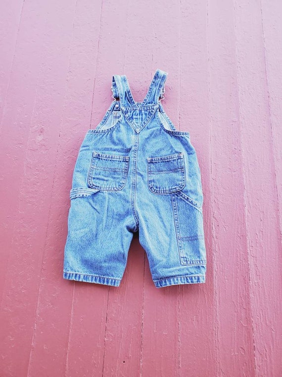 Gap baby overalls denim bib overalls Size 3-6 Mon… - image 4