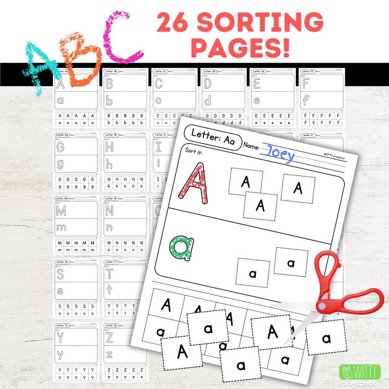 Alphabet Sorting Pages A-Z (digital Download) - Etsy