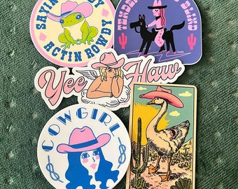 Cowgirl Sticker Pack, Cowgirl Stickers, Yallternative Sticker, Western Sticker Pack, Sticker Pack Cute