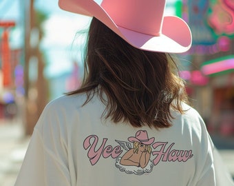 Yeehaw Angel Tee, Country Western Tshirt, Cherub Shirt Country Music Shirt, Cowgirl T Shirt,  Western Graphic Tee, Aesthetic Retro T-Shirt