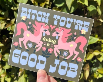 Doing A Good Job Sticker, Aesthetic Stickers, Gen Z Sticker, Unicorn Sticker, Cute Aesthetic Stickers, Funny Stickers Adult